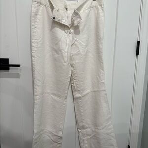 LOFT White Linen Pants